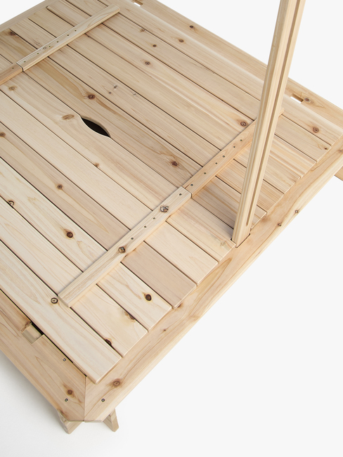 Woodlii Sandkasse med Tak og Benk, Nature