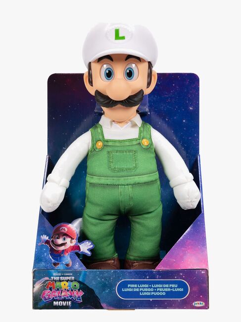 Super Mario Galaxy Movie Kosedyr Fire Luigi 35 cm