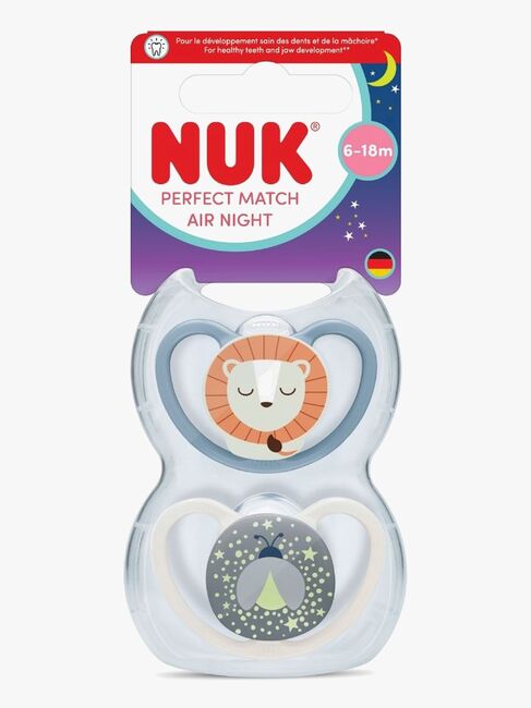 NUK Perfect Match Air Night Smokk 2-Pakk Str 2, Lion