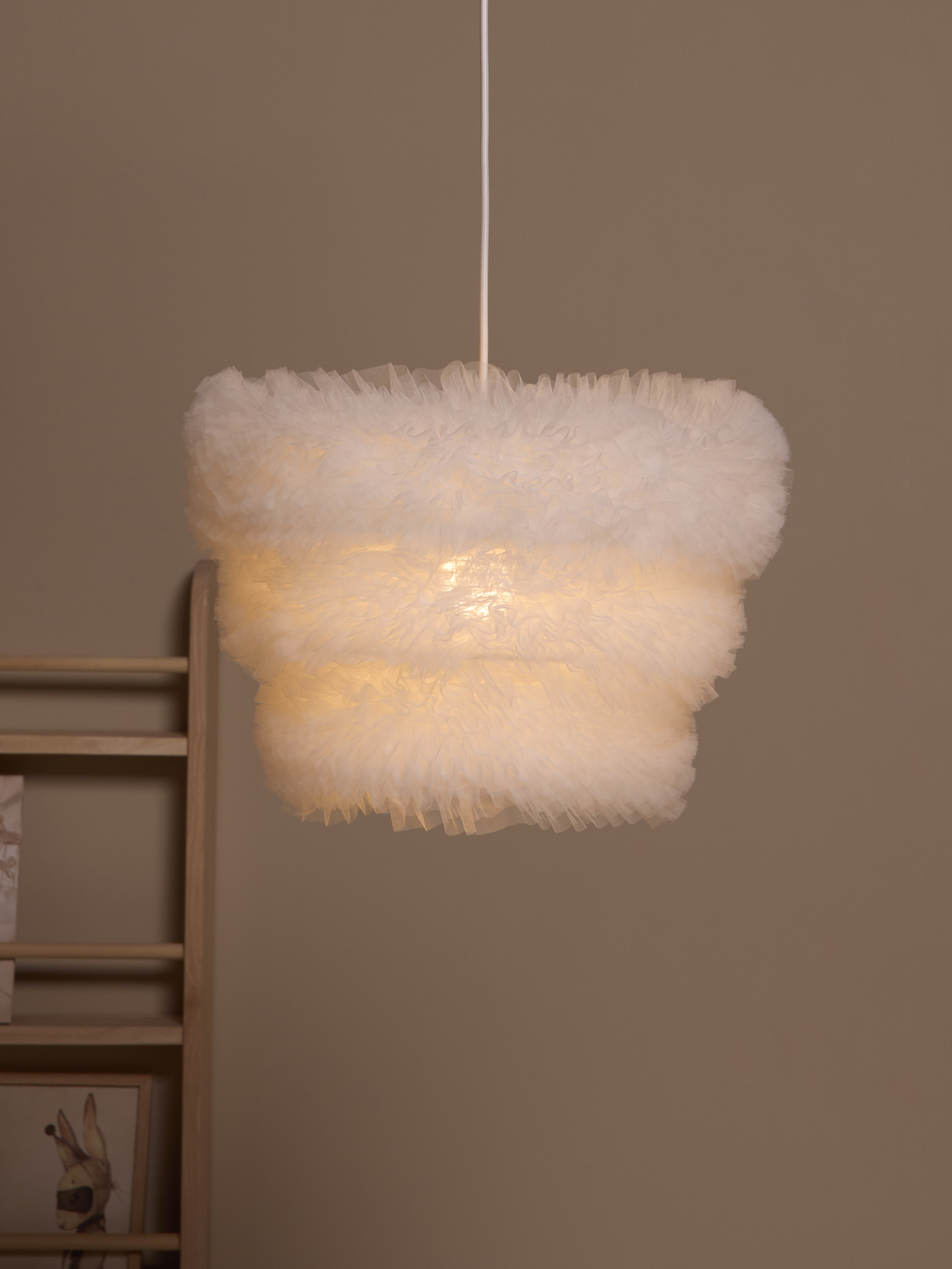 Alice & Fox LUNA Taklampe 45 cm, Hvit - Taklamper - Bomull