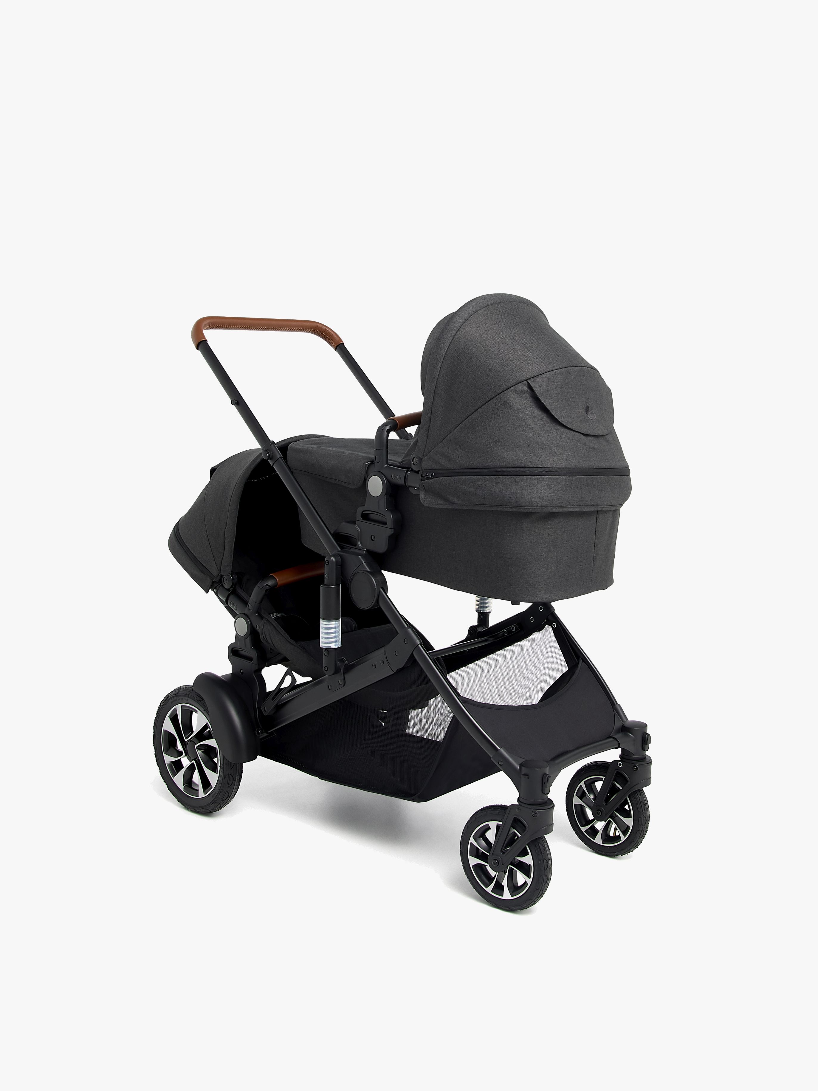 Beemoo Maxi 4 Twin Søskenvogn, Black/Black - Tandemvogn