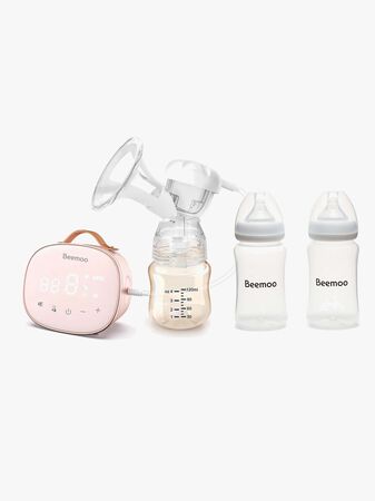 Beemoo CARE Single Elektrisk Brystpumpe inkl. Brystmelkflaske 240 ml 2-pack