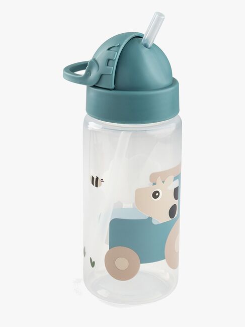 Done By Deer Tiny Farm Flaske med Sugerør, Blue