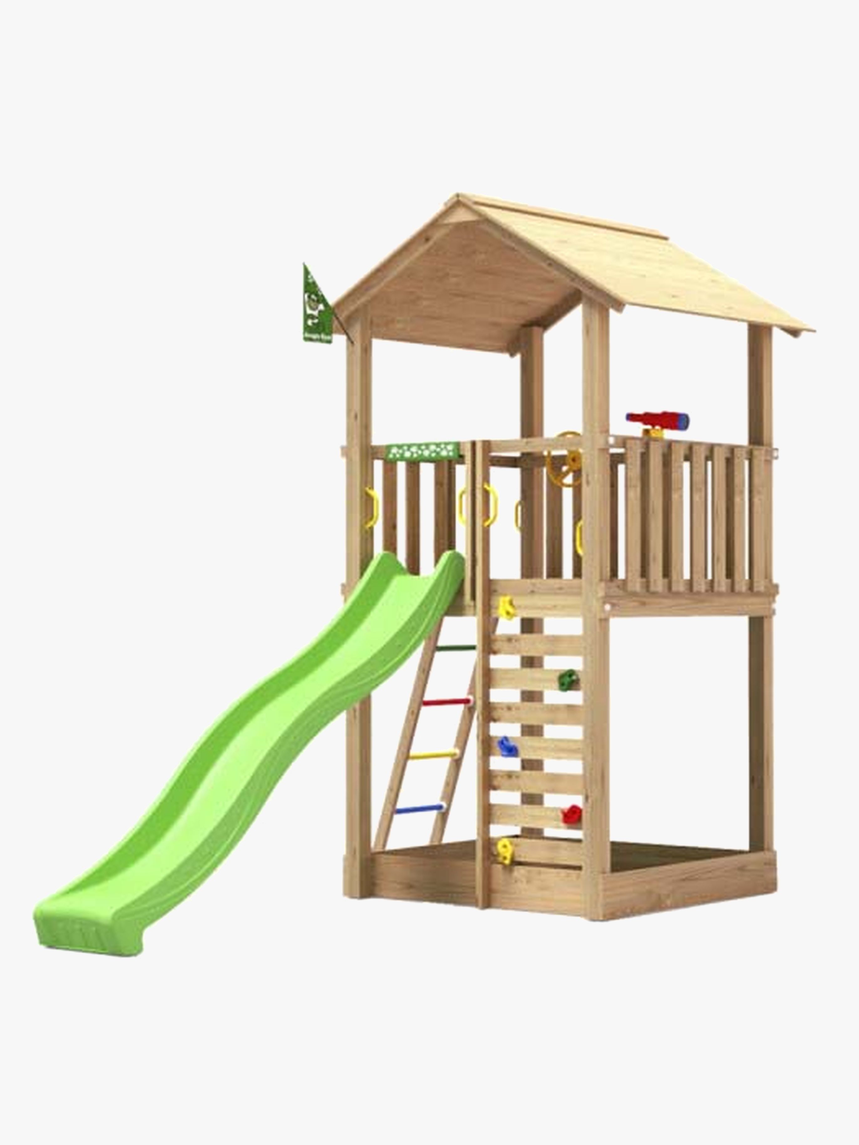 Jungle Gym Sierra Leketårn med Grønn Sklie - Lekestativ - Tre,Plast