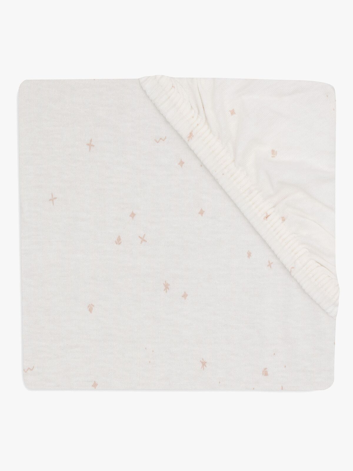 Jollein Stretchlaken Twinkling 60x120, Off white/Wild Rose