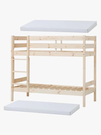 Hoppekids ECO Comfort Køyeseng med 2 stk. Skummadrasser 70x160, Tre