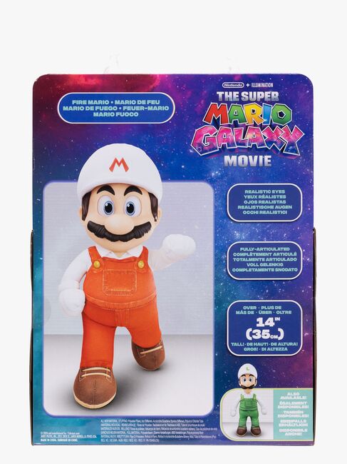 Super Mario Galaxy Movie Kosedyr Fire Mario 35 cm