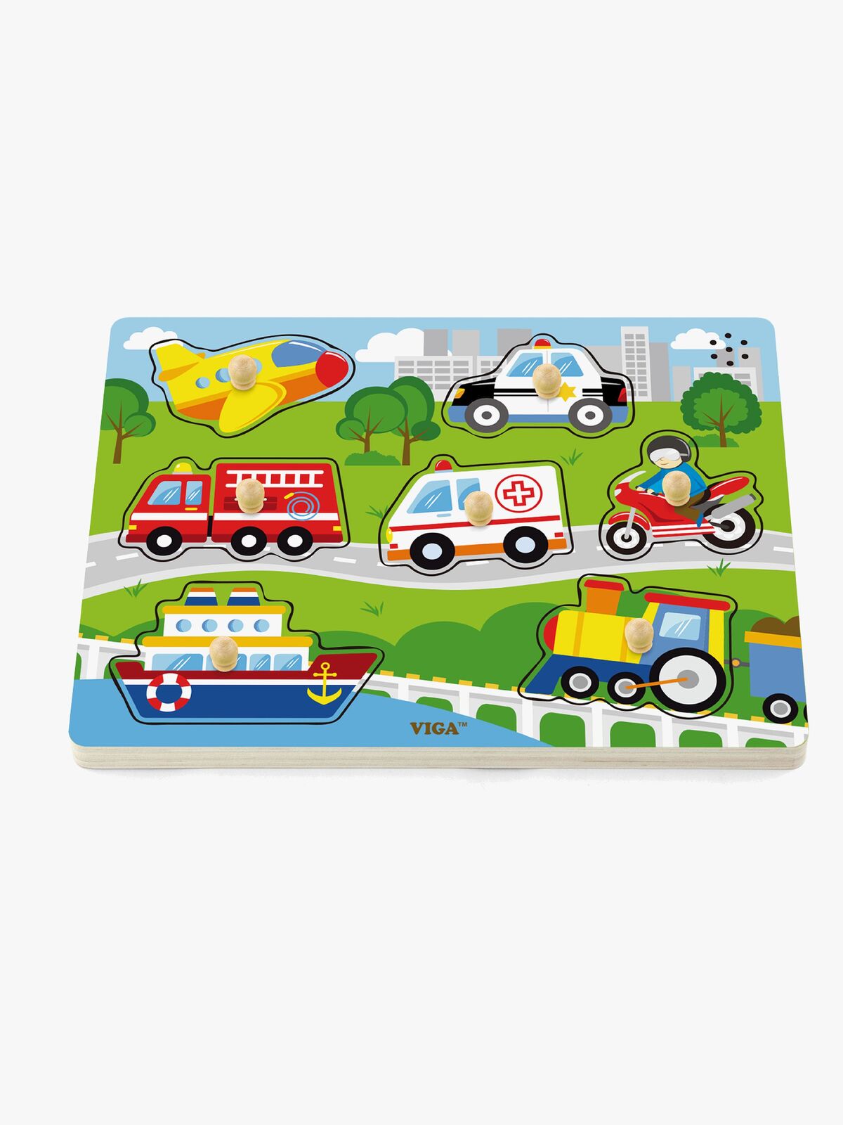 VIGA Puslespill Med Lyd Kjøretøy