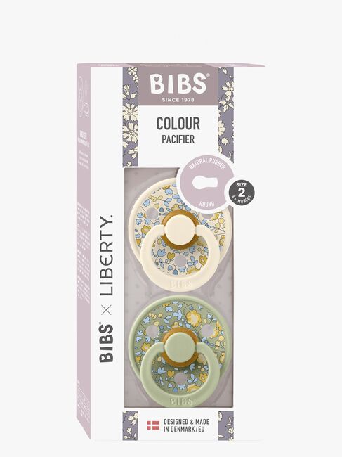 BIBS x Liberty Colour Smokk 2-Pack Lateks Str 2 Rund, Eloise/Sage Mix