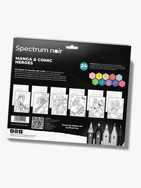 Spectrum Noir Illustrasjonssett Comic Book Hero
