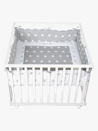 Roba Lekegrind med Hjul, Little Stars White