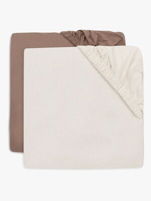 Jollein Stretchlaken 2-Pakk 40x80, Milky Coffee/Ivory