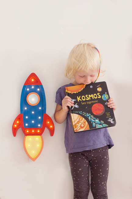 Little Lights Lampe Romrakett, Navy/Rød