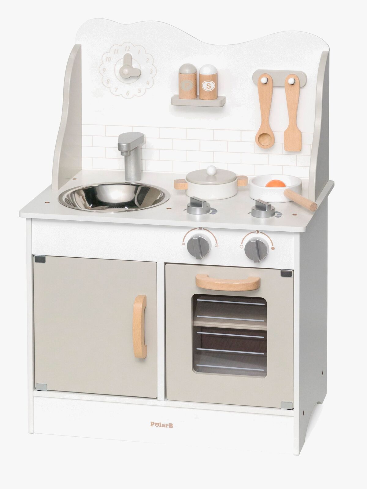 PolarB Lekekjøkken med Tilbehør, Grå