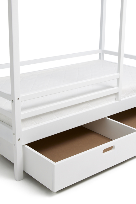 Minitude Nordic Jax Husseng 70x140 & BabyMatex Carpathia Madrass + Sengeskuff, Hvit