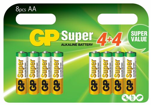 GP Batterier Super Alkaline 4+4 AA LR6