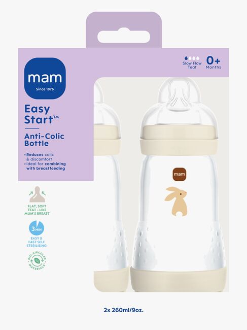 MAM Easy Start Tåteflaske Anti-kolikk 260 ml 2-Pakk, Nøytral