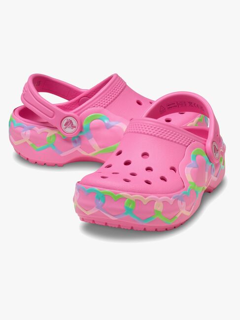 Crocs Classic Heart Lights Tøfler, Pink Lemonade