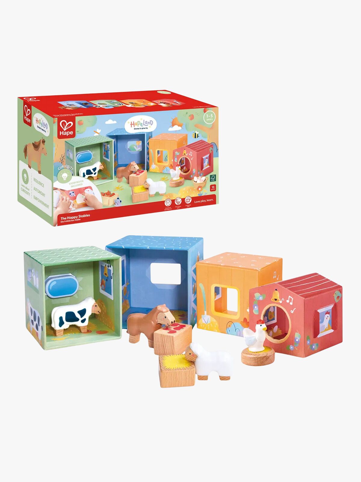 Hape Eventyrbok med Lekesett The Happy Stables