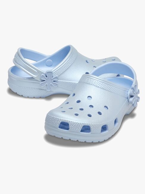 Crocs Classic Pearl Shine Tøfler, Blue Frost