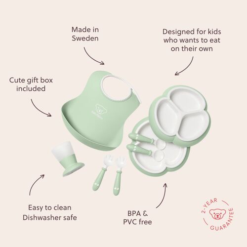 BabyBjörn Barneservise 8-deler, Lysegrønn