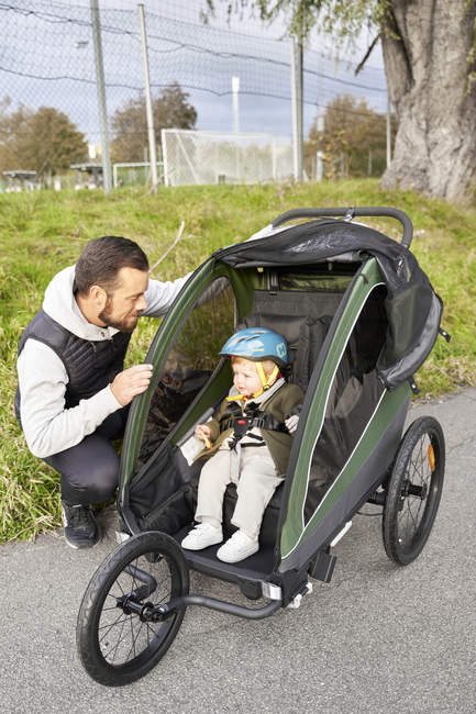 Beemoo Sporty Trail Sykkelvogn Inkl. Løpesett, Green