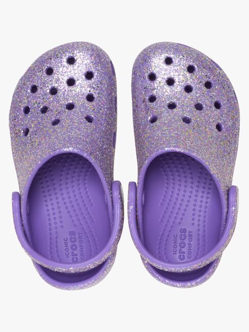 Crocs Classic Fantasy Glitter Kids Tøfler, Lilla