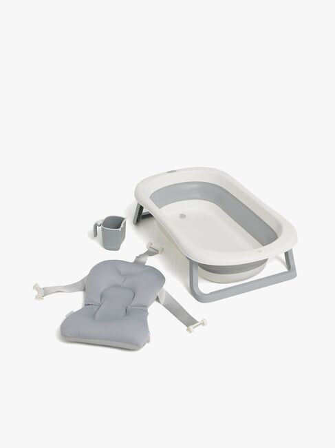 Beemoo CARE Assist Badebalje inkl. Badestøtte & Skyllekanne, White/Grey