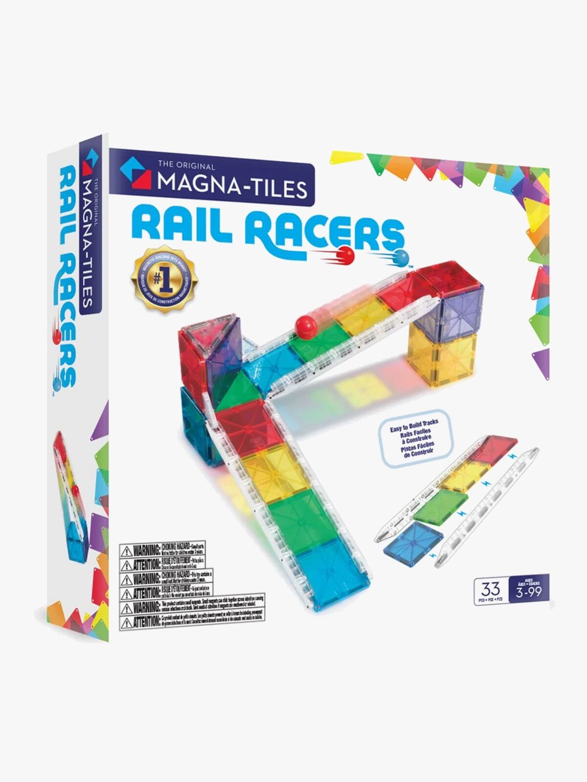 MAGNA-TILES Rail Racer Magnetiske Byggeklosser 33 Deler