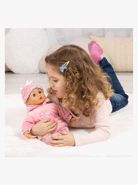 Bayer Design First Words  Interaktiv Dukke 38cm, Rosa Blomster