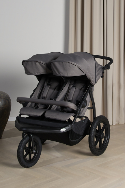 Beemoo Activity tvillingvogn for søsken, grå