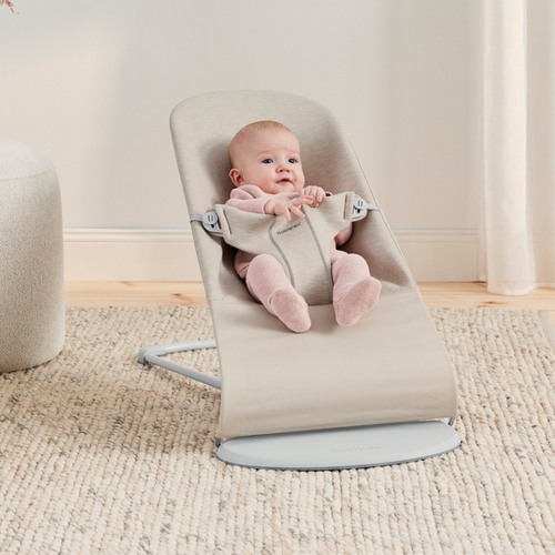 BabyBjörn Bliss Vippestol 3D Jersey, Lysebeige