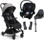 Beemoo Easy Fly Lux 3 Trille inkl. Cybex Aton M Babybilstol + Base,Grey Mélange
