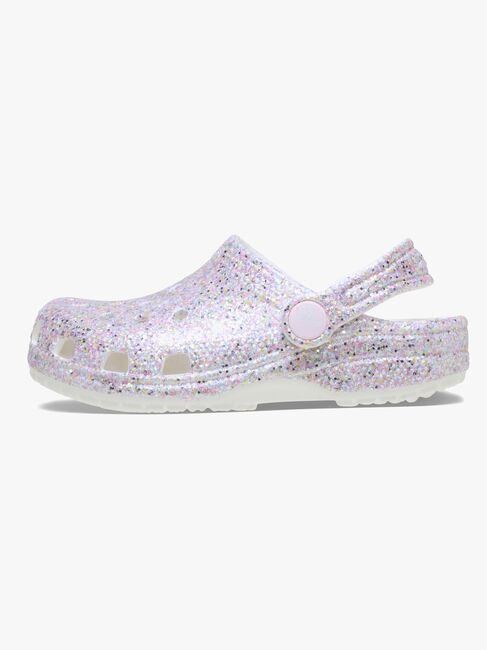 Crocs Classic Fantasy Glitter Kids Sandaler, White