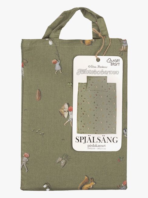 Beskow Tomtebobarnen Sengesett 100x130, Grønn