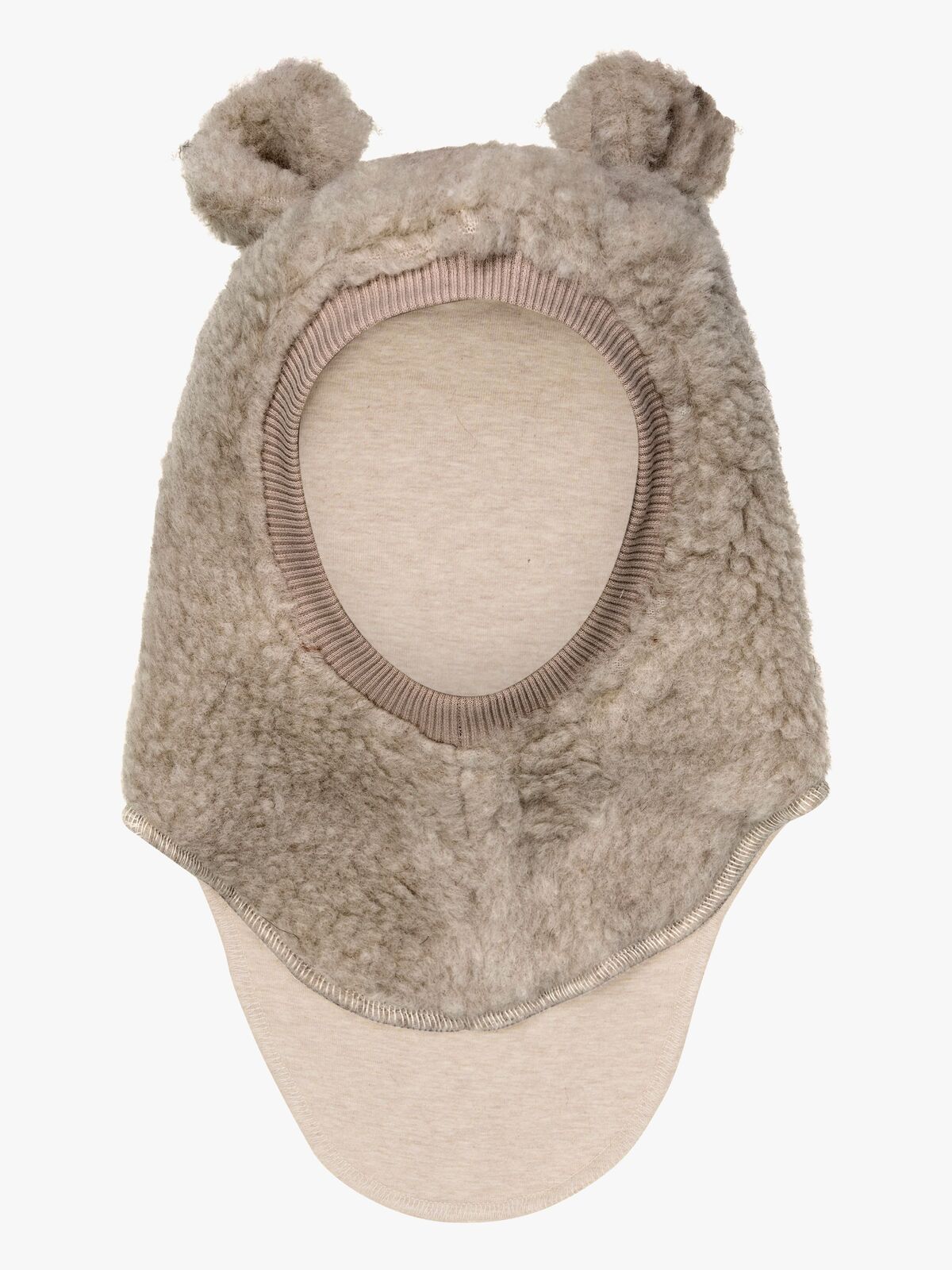 Huttelihut Teddybalaklava med Ører Merinoull, Camel Melange