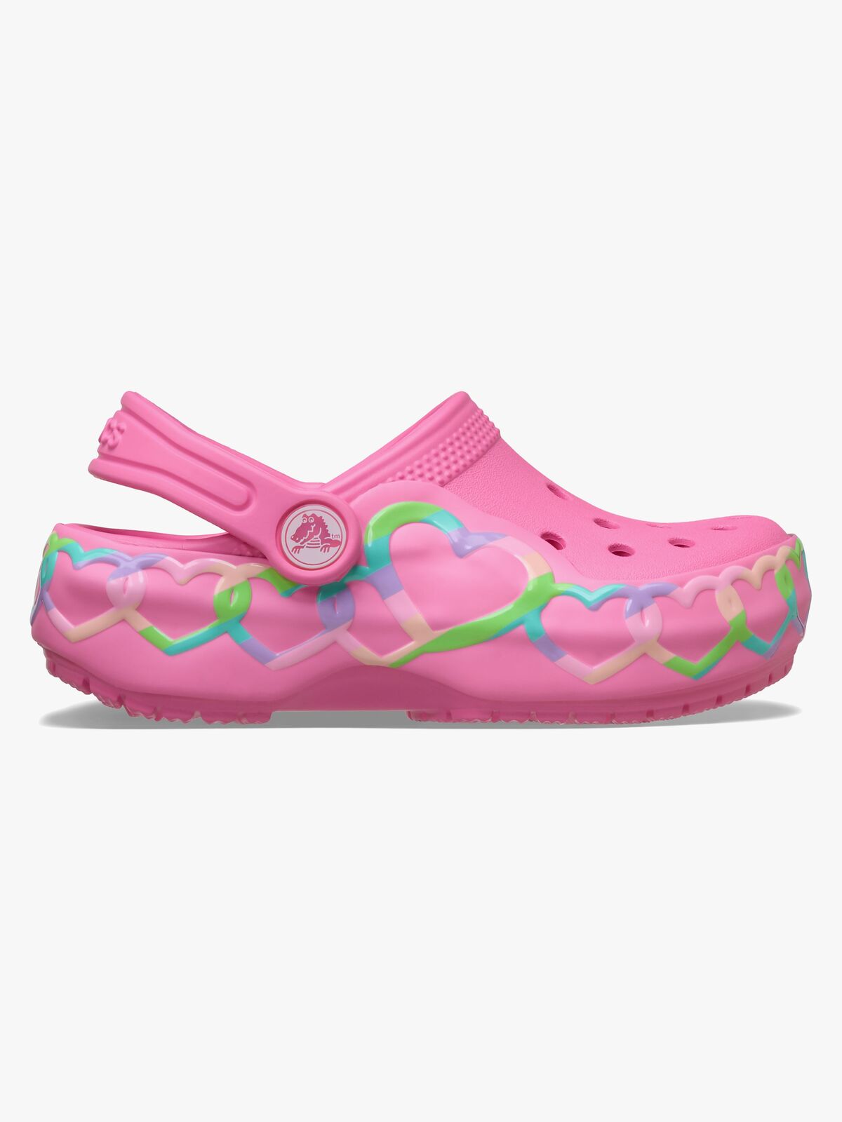 Crocs Classic Heart Lights Tøfler, Pink Lemonade