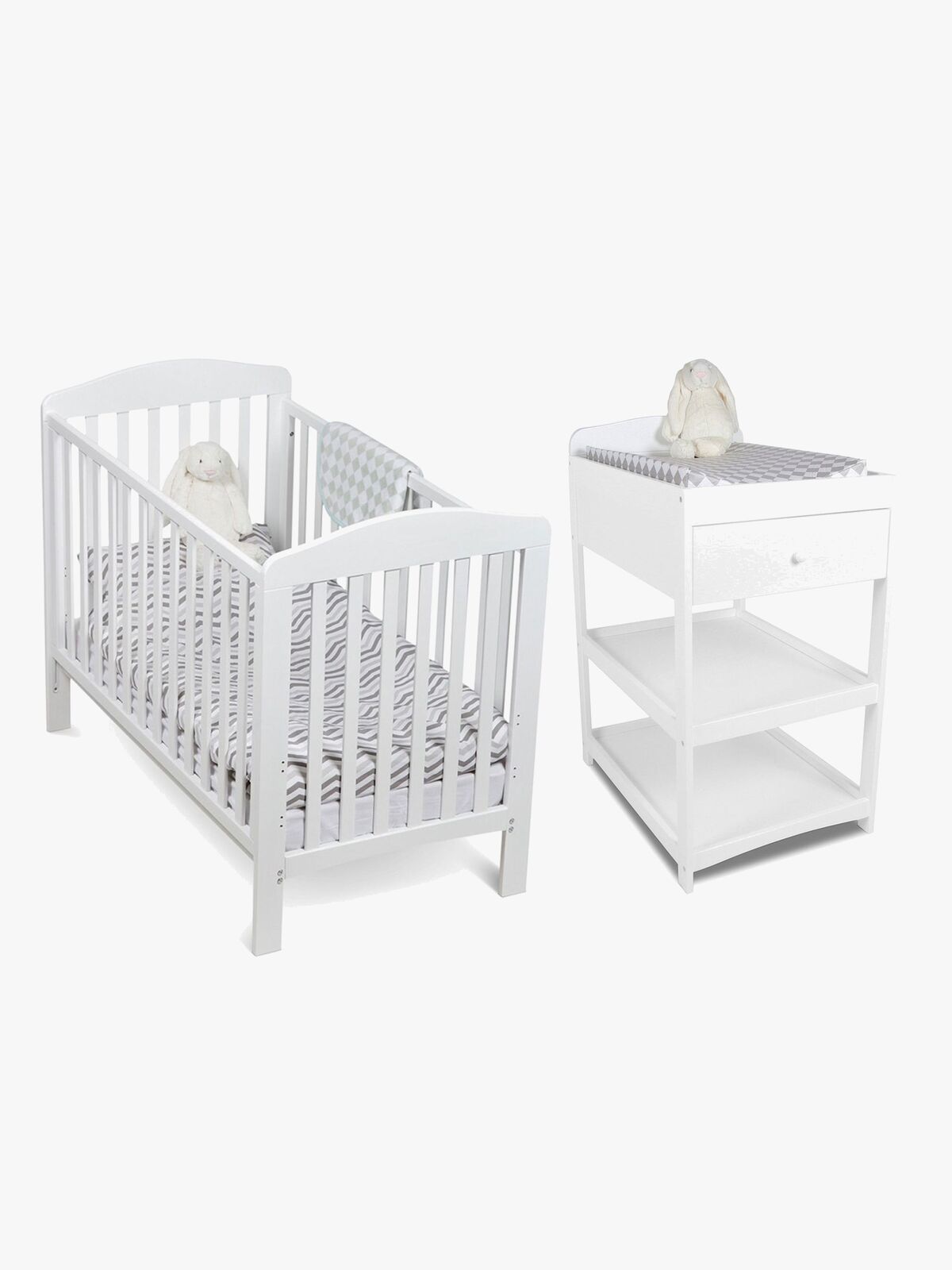 JLY ELLA Dropside Sprinkelseng, Hvit + Dream Lux Stellebord, Hvit