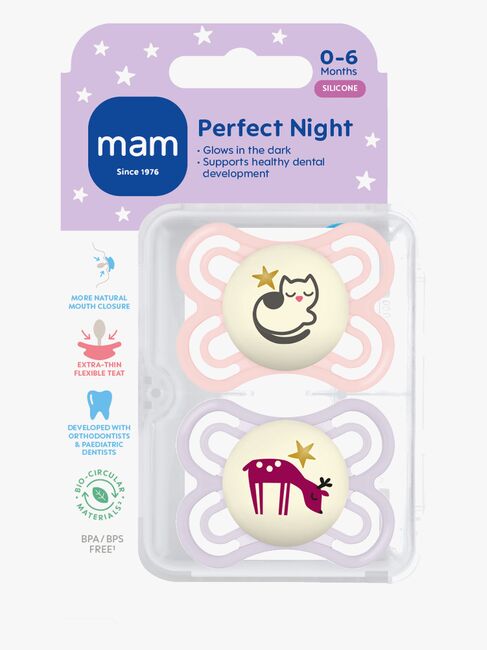 MAM Perfect Night Smokk Silikon 2-Pakk 0-6m, Rosa