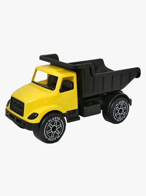 Plasto Stor Lastebil Med Stillegående Hjul, Gul/Svart