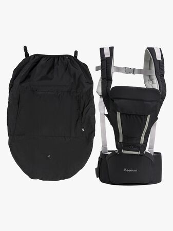 Beemoo CARE Carry Comfort 4-in-1 Bæresele & Hoftebærer inkl. Regntrekk, Black