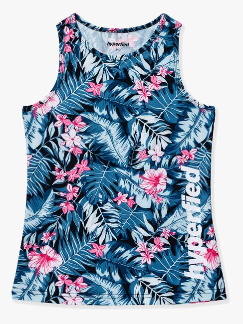 Hyperfied Split Tank Top 3-pack, Black/White/Tropical Flower