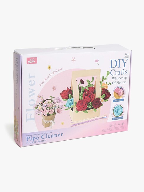 Fippla DIY-sett Blomsterbukett med Piperensere 21 Deler, Rød