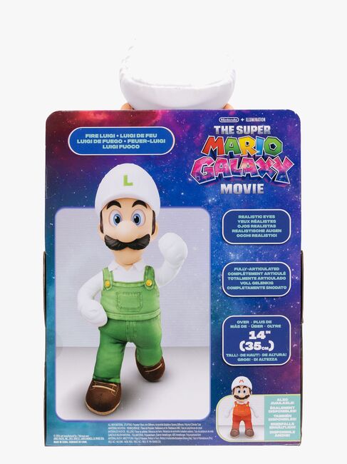 Super Mario Galaxy Movie Kosedyr Fire Luigi 35 cm