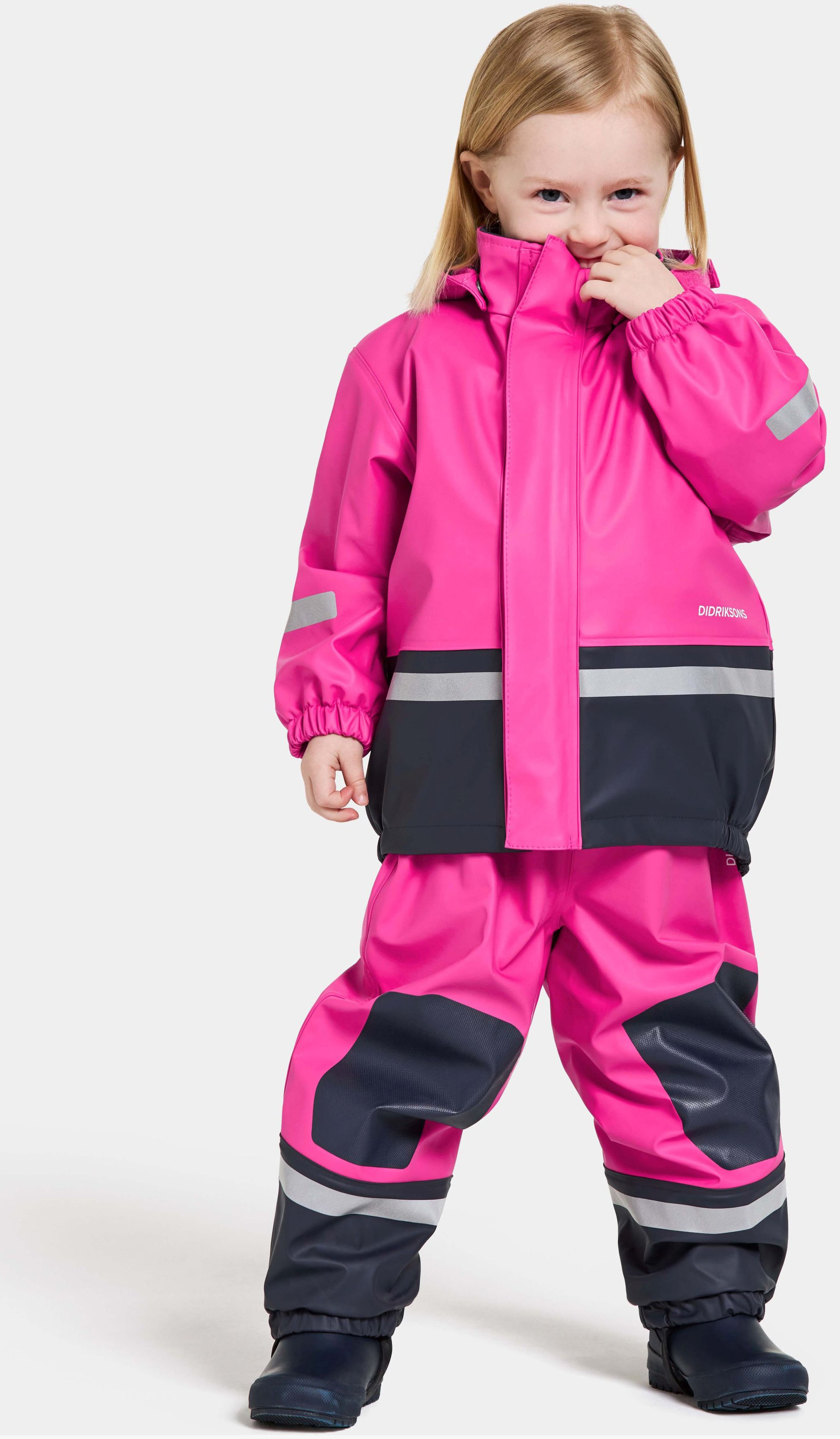 Didriksons Boardman Fôret Regnsett, Plastic Pink, 140 - Regnsett - 100% Polyester - Best i test
