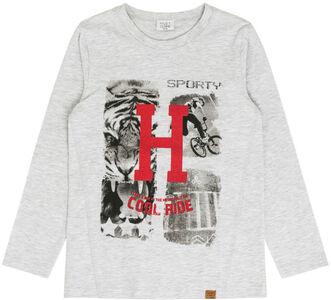 Hust & Claire Arti T-Skjorte L/S, Pearl grey Melange