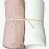 Mini Dreams Musselinteppe 2-pack, Hvit/Rosa