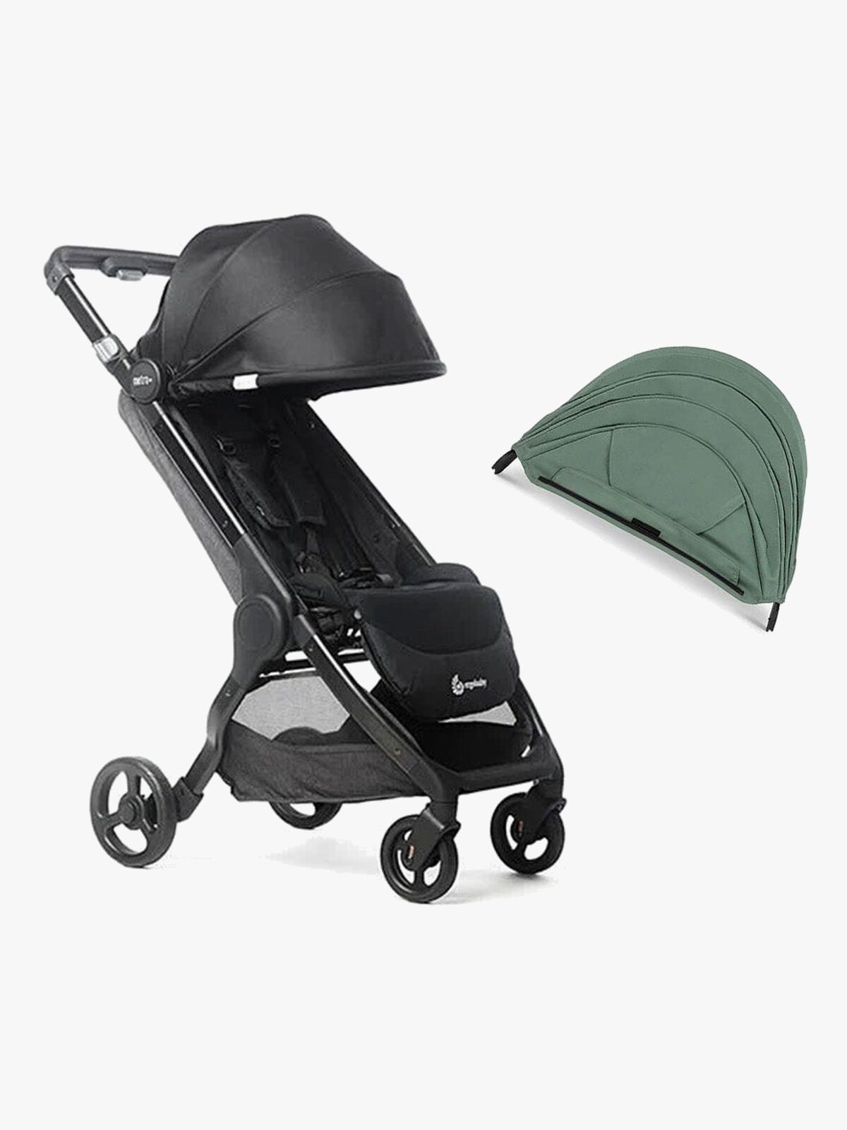 Ergobaby Metro+ Trille inkl. Ekstra Kalesje, Black/Sea Grass