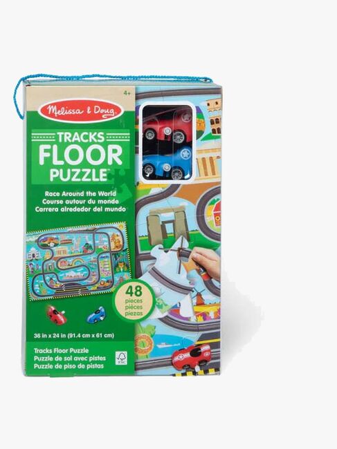 Melissa & Doug Racerbane Gulvpuslespill & Lekesett 48 Brikker