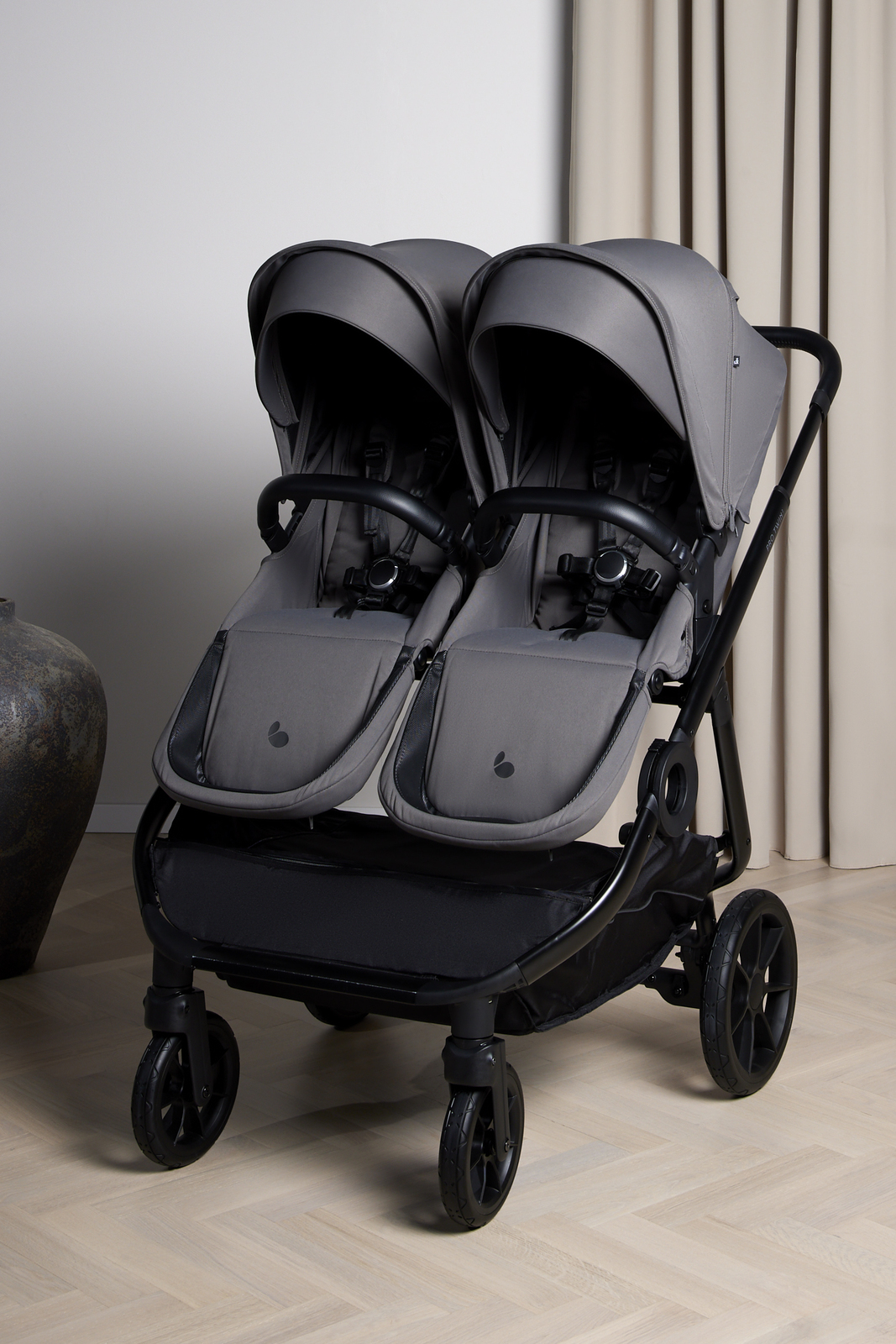 Beemoo Pro Twin 2 Søskenvogn, Mocha Grey
